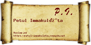 Petul Immakuláta névjegykártya
